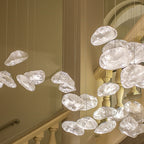 Scandinavian Half Round Glass Pendant Light - 1-Light Fixture for Living Room