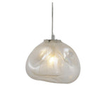 Scandinavian Half Round Glass Pendant Light - 1-Light Fixture for Living Room