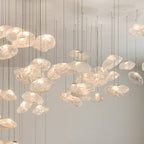Scandinavian Half Round Glass Pendant Light - 1-Light Fixture for Living Room