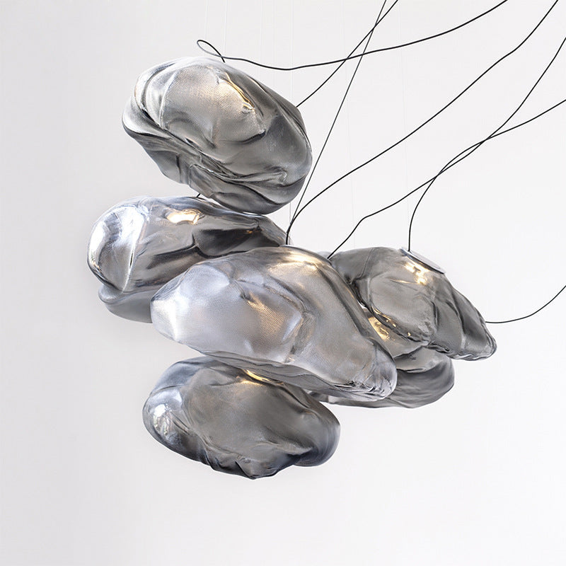 Scandinavian Half Round Glass Pendant Light - 1-Light Fixture for Living Room