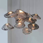 Scandinavian Half Round Glass Pendant Light - 1-Light Fixture for Living Room