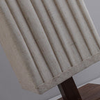 Japanese Walnut Fabric LED Floor Lamp - Rectangular Column Design for Living Room