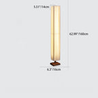 Japanese Walnut Fabric LED Floor Lamp - Rectangular Column Design for Living Room