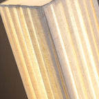 Japanese Walnut Fabric LED Floor Lamp - Rectangular Column Design for Living Room