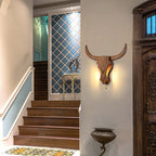 Rustic Solid Wood Cow Head LED Sconce