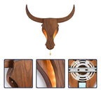 Rustic Solid Wood Cow Head LED Sconce