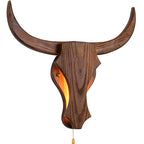 Rustic Solid Wood Cow Head LED Sconce
