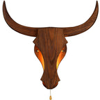 Rustic Solid Wood Cow Head LED Sconce
