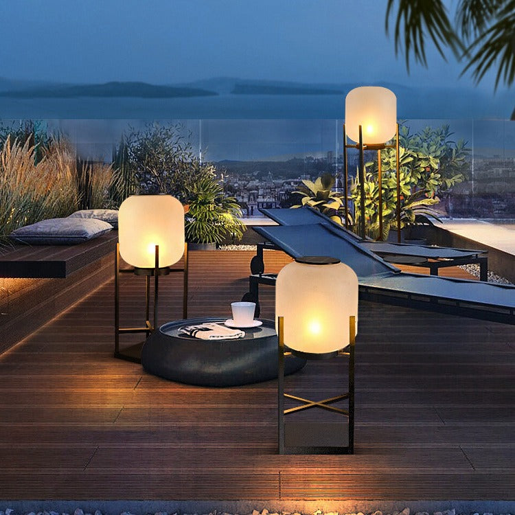 Premium Outdoor Solar LED Floor Lamp - Waterproof Stainless Steel & Acrylic Design