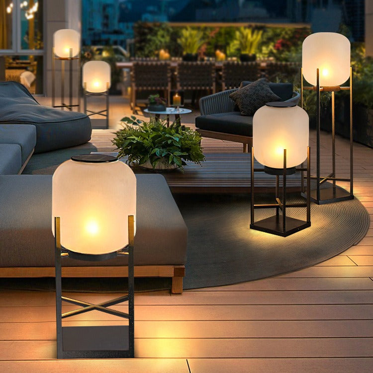 Premium Outdoor Solar LED Floor Lamp - Waterproof Stainless Steel & Acrylic Design