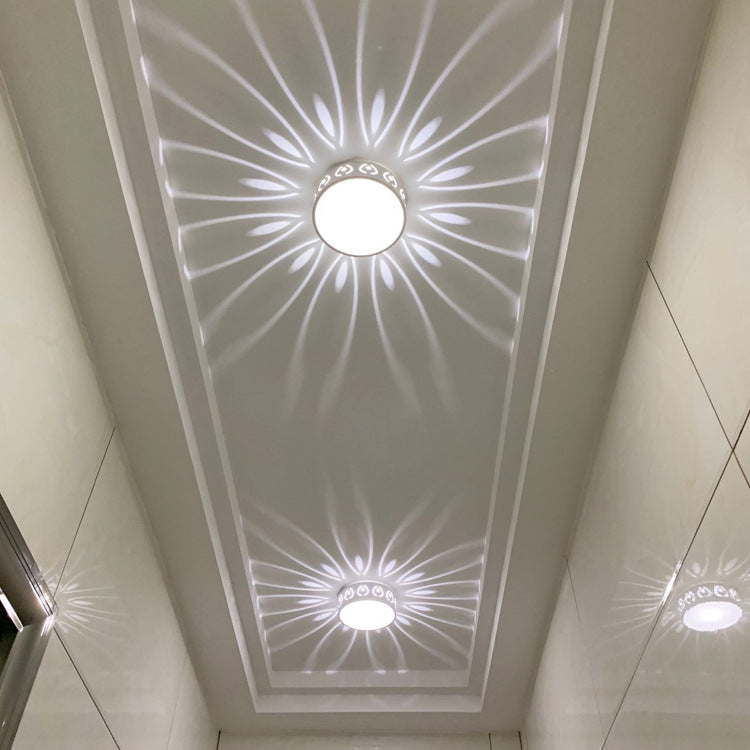 Nordic Round LED Flush Mount Ceiling Light - Contemporary Iron & Acrylic Design for Hallways