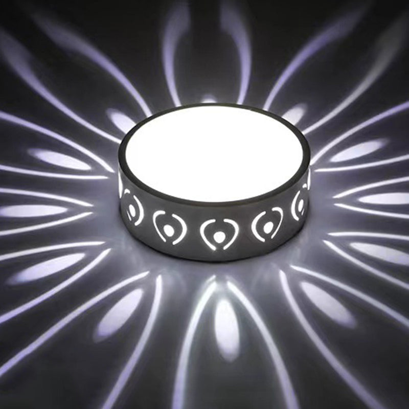 Nordic Round LED Flush Mount Ceiling Light - Contemporary Iron & Acrylic Design for Hallways