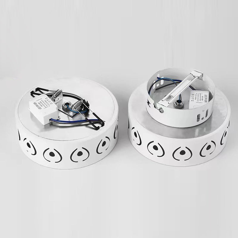 Nordic Round LED Flush Mount Ceiling Light - Contemporary Iron & Acrylic Design for Hallways