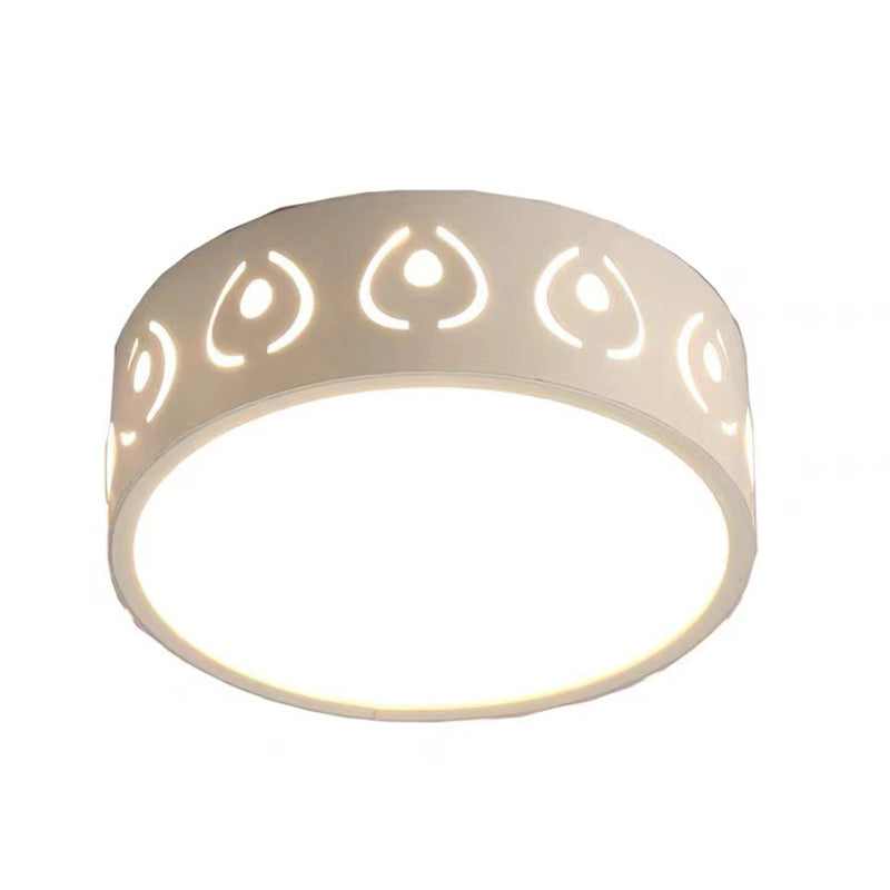 Nordic Round LED Flush Mount Ceiling Light - Contemporary Iron & Acrylic Design for Hallways