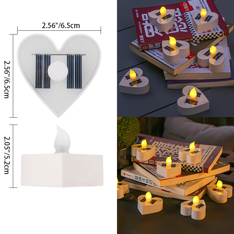 Premium Solar Waterproof LED Heart Candle Light