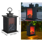 Modern Retro LED Table Lamp with Simulated Flame - Round & Rectangular Design for Living Room