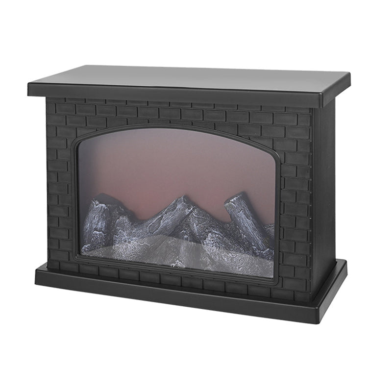 Modern Retro LED Table Lamp with Simulated Flame - Round & Rectangular Design for Living Room