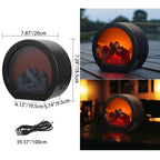 Modern Retro LED Table Lamp with Simulated Flame - Round & Rectangular Design for Living Room