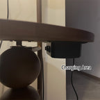 Modern Retro Wood and Iron Dome Floor Lamp with Fabric Shade - 1-Light for Living Room
