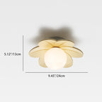 Scandinavian-Inspired 1-Light Semi-Flush Mount Ceiling Light with Resin and Glass for Hallways