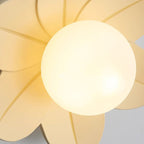 Scandinavian-Inspired 1-Light Semi-Flush Mount Ceiling Light with Resin and Glass for Hallways