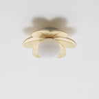 Scandinavian-Inspired 1-Light Semi-Flush Mount Ceiling Light with Resin and Glass for Hallways