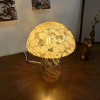 Art Deco Glass Mushroom Table Lamp - 1-Light Design for Bedside