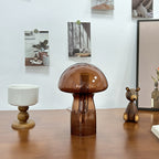Art Deco Glass Mushroom Table Lamp - 1-Light Design for Bedside