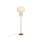 Nordic Iron Feather Crystal Oval Floor Lamp - 1-Light Design for Living Room