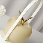Modern Rechargeable LED Glass Apple Table Lamp - Portable Night Light for Bedside