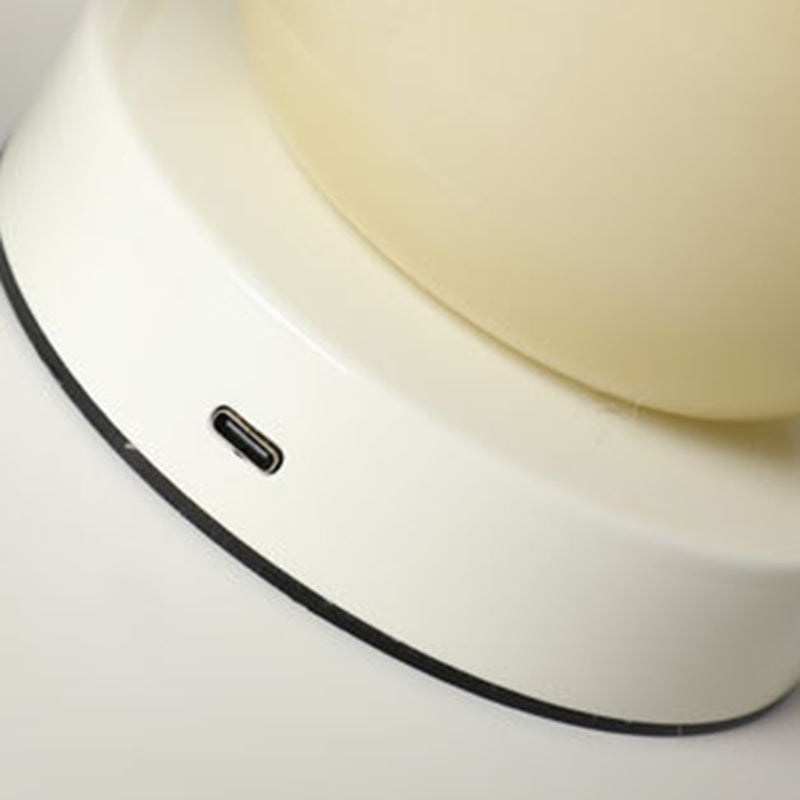 Modern Rechargeable LED Glass Apple Table Lamp - Portable Night Light for Bedside