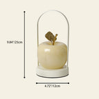 Modern Rechargeable LED Glass Apple Table Lamp - Portable Night Light for Bedside