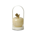 Modern Rechargeable LED Glass Apple Table Lamp - Portable Night Light for Bedside