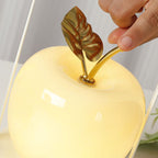 Modern Rechargeable LED Glass Apple Table Lamp - Portable Night Light for Bedside