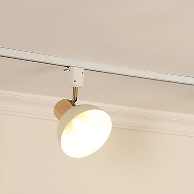 Iron & Wood Semi-Flush Mount Light