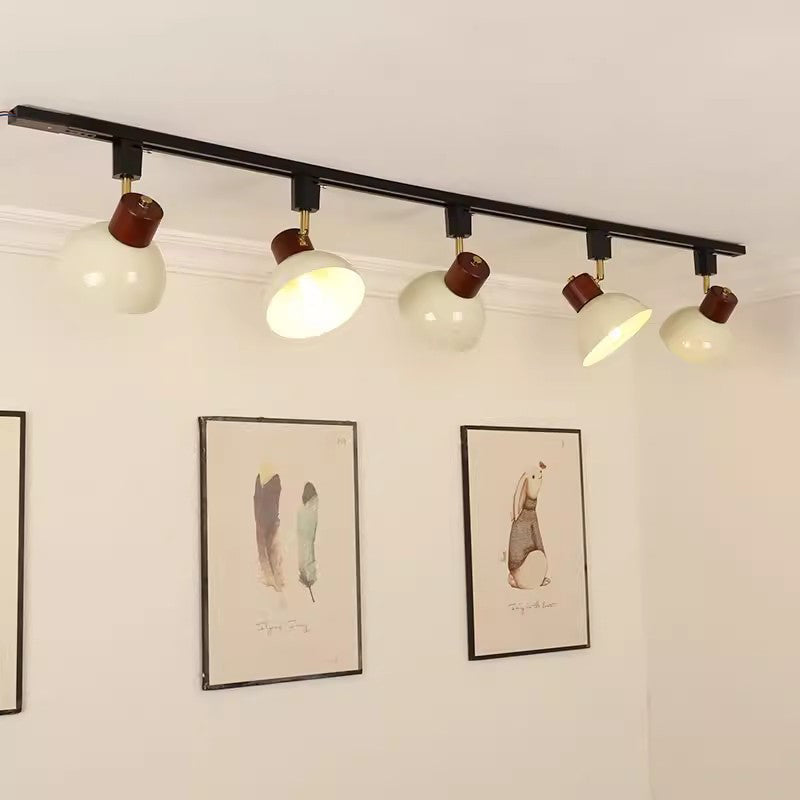 Iron & Wood Semi-Flush Mount Light