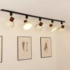 Iron & Wood Semi-Flush Mount Light