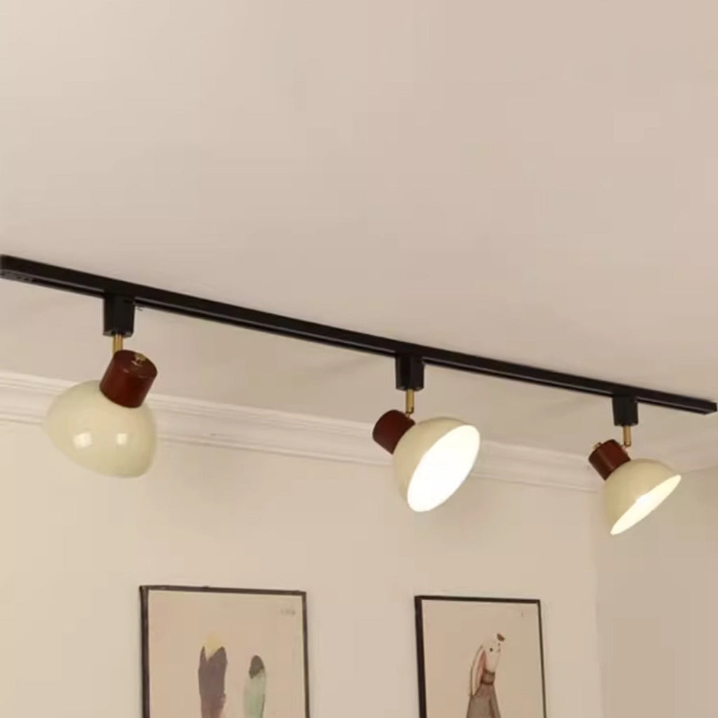 Iron & Wood Semi-Flush Mount Light
