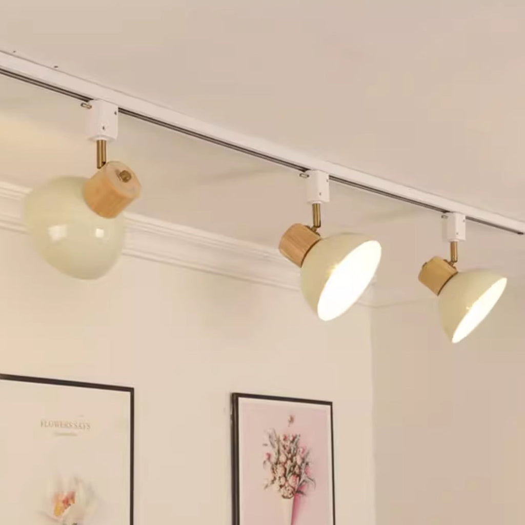 Iron & Wood Semi-Flush Mount Light