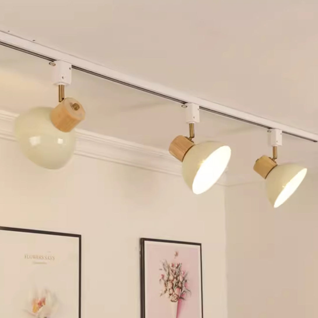 Iron & Wood Semi-Flush Mount Light