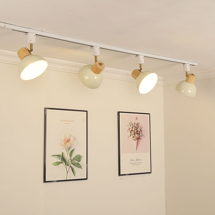 Iron & Wood Semi-Flush Mount Light