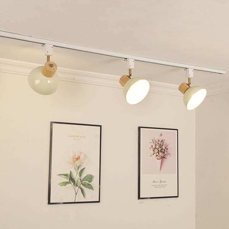 Iron & Wood Semi-Flush Mount Light