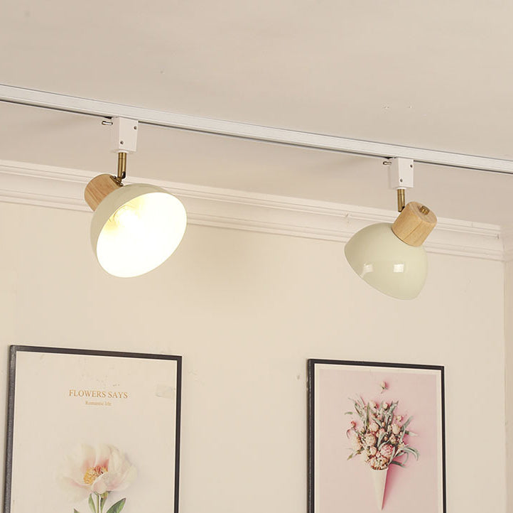 Iron & Wood Semi-Flush Mount Light