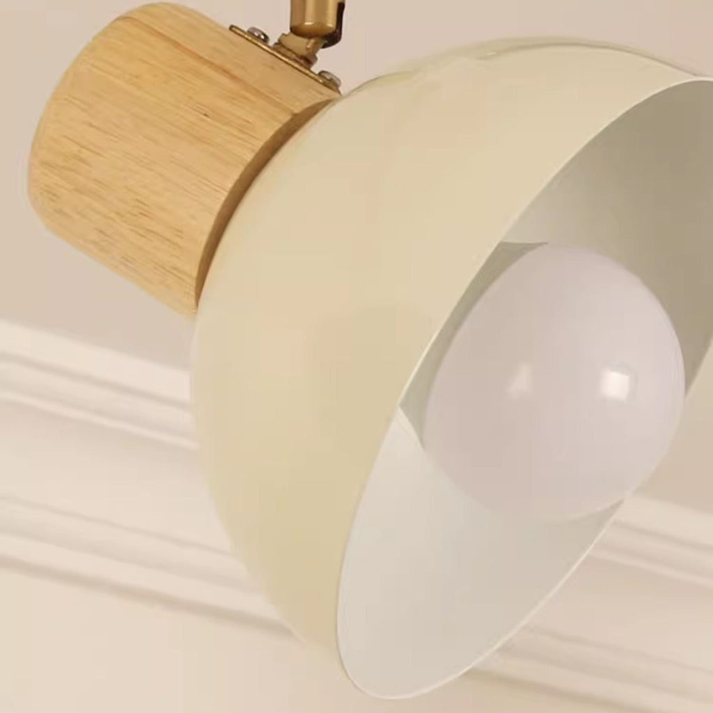 Iron & Wood Semi-Flush Mount Light