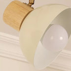 Iron & Wood Semi-Flush Mount Light