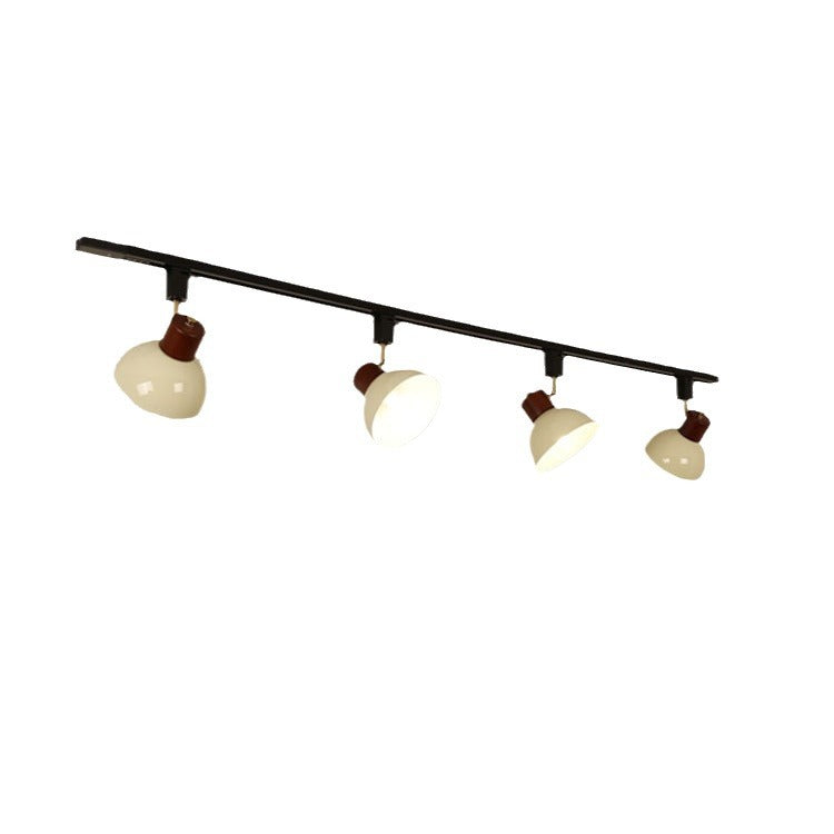 Iron & Wood Semi-Flush Mount Light