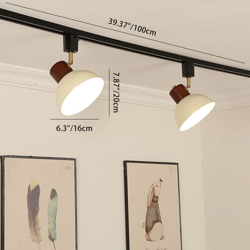 Iron & Wood Semi-Flush Mount Light