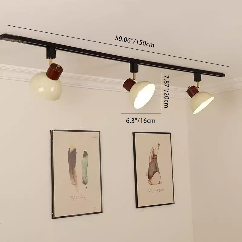 Iron & Wood Semi-Flush Mount Light
