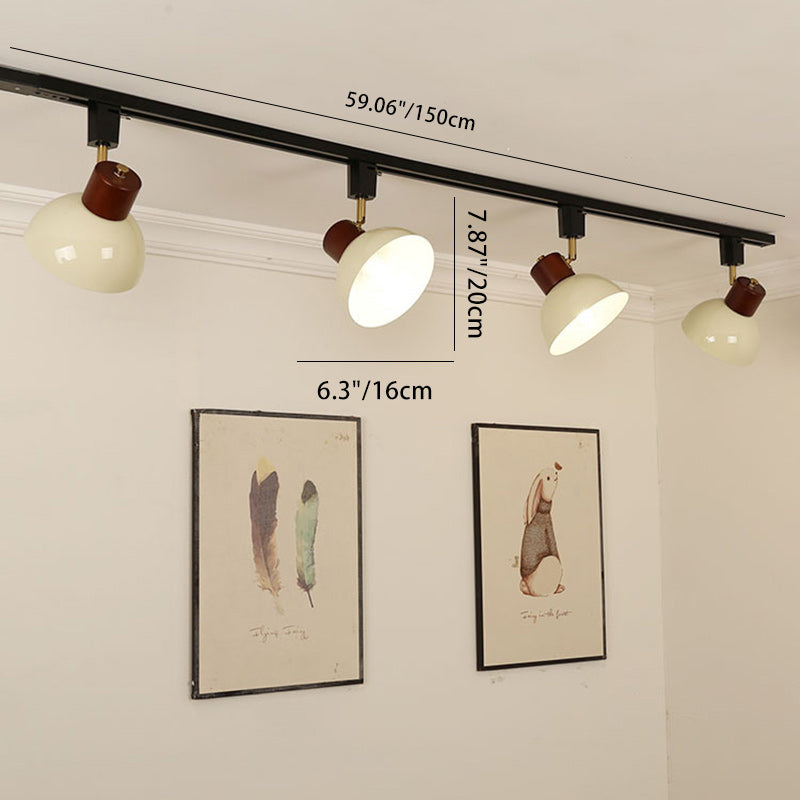 Iron & Wood Semi-Flush Mount Light