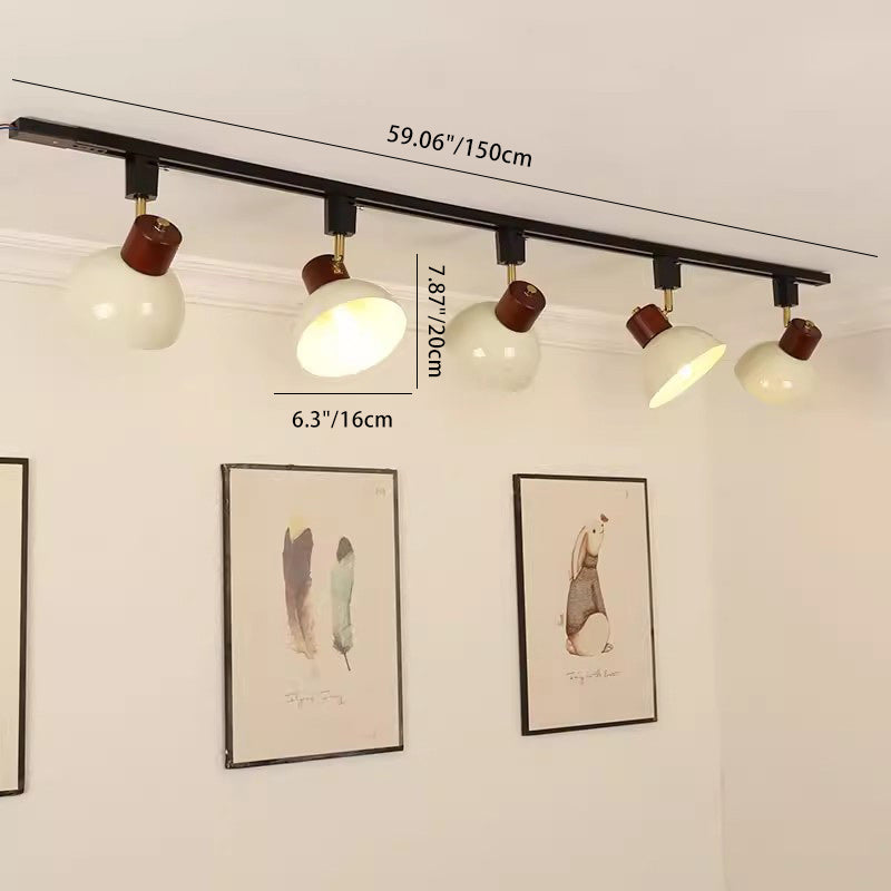Iron & Wood Semi-Flush Mount Light